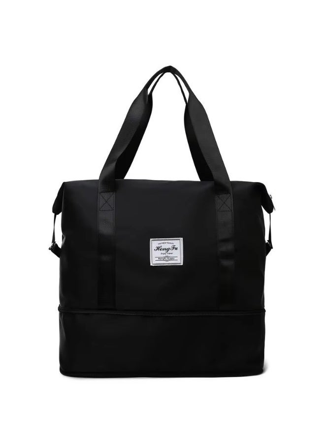 Large capacity, foldable, portable, lightweight travel bag made of water-resistant Oxford cloth; expandable luggage bag for overnight stays, sports, gym, and vacations. - Image 1